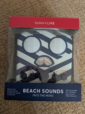 Sunnylife Navy and White Striped Beach Speaker